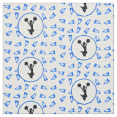 Blue Megaphones Cheerleader Design Stof (Swatch)