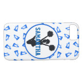 Blue Megaphones en Cheerleader Personalized Case-Mate iPhone Case (Achterkant (Horizontaal))