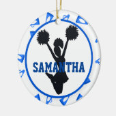 Blue Megaphones en Cheerleader Personalized Keramisch Ornament (Links)