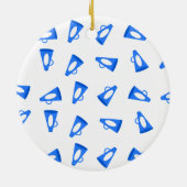 Blue Megaphones en Cheerleader Personalized Keramisch Ornament (Achterkant)