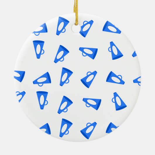 Blue Megaphones en Cheerleader Personalized Keramisch Ornament (Achterkant)
