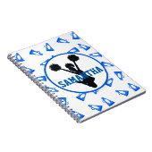 Blue Megaphones en Cheerleader Personalized Notitieboek (Rechterzijde)