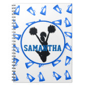 Blue Megaphones en Cheerleader Personalized Notitieboek (Voorkant)