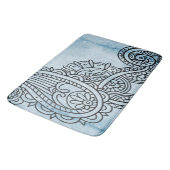 Blue Mehndi Motif Bath Mat (Gekanteld)
