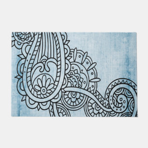 Blue Mehndi Motif Doormat Deurmat