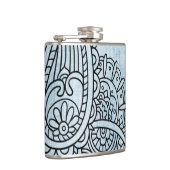 Blue Mehndi Motif-fles Heupfles (Rechts)