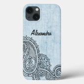 Blue Mehndi Motif Galaxy Note 4 Hoesje (Achterkant)