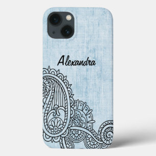 Blue Mehndi Motif Galaxy Note 4 Hoesje