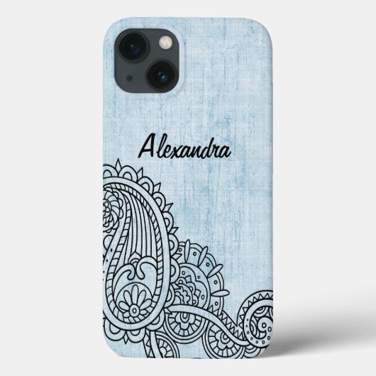 Blue Mehndi Motif Galaxy Note 4 Hoesje (Achterkant)