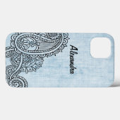 Blue Mehndi Motif Galaxy Note 4 Hoesje (Achterkant (horizontaal))