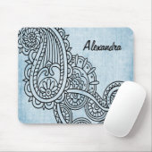 Blue Mehndi Motif Mousepad Muismat (Met muis)