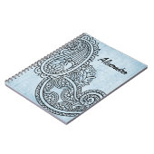 Blue Mehndi Motif Notitieboek (Linkerzijde)