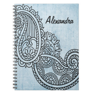 Blue Mehndi Motif Notitieboek