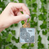 Blue Mehndi Motif Sleutelhanger (Hand)