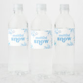 Blue Melted Snow Water Bottle Labels Waterfles Etiket (Flessen)