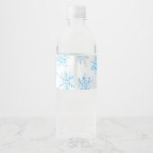 Blue Melted Snow Water Bottle Labels Waterfles Etiket (Achterkant)