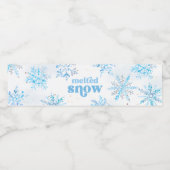 Blue Melted Snow Water Bottle Labels Waterfles Etiket (Enkel label)