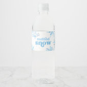 Blue Melted Snow Water Bottle Labels Waterfles Etiket (Voorkant)