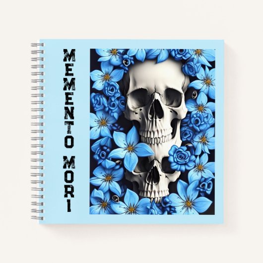 Blue Memento Mori Stoic Journal Notitieboek (Voorkant)