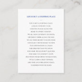 Blue Memorial Funeral Prayer Card met foto Informatiekaartje (Achterkant)