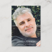 Blue Memorial Funeral Prayer Card met foto Informatiekaartje (Voorkant)