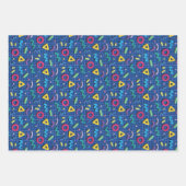 Blue Memphis Pattern Inpakpapier Vel (Voorkant 3)