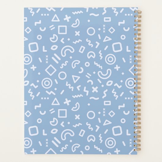 Blue Memphis Pattern Planner (Achterkant)