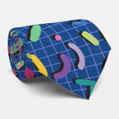 Blue Memphis Pattern Stropdas (Opgerold)