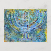 Blue Menorah-Briefkaart Briefkaart (Voorkant)