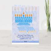 Blue Menorah Chanukah Kaarten (Achterkant)