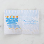 Blue Menorah Chanukah Kaarten (Binnen)
