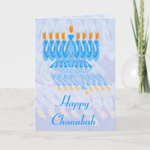Blue Menorah Chanukah-kaarten Feestdagen Kaart