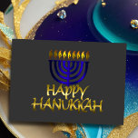 Blue Menorah Flames Happy Hanukkah Card Feestdagen Kaart<br><div class="desc">Vakantiegerelateerde items ontworpen door Umua. Gedrukt en verzonden door Zazzle of hun gelieerde ondernemingen.</div>