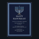 Blue Menorah Hanukkah Celebration Invitation Kaart<br><div class="desc">Begin je feestdag meteen met onze elegante blauwe Menorah Hanukkah Celebration Party Uitnodiging. Zorg ervoor dat al je vrienden en familieleden er zijn om dit vakantieseizoen met je te vieren! Hanukkah is voor de meesten een favoriete tijd van het jaar, wees er zeker van dat je omringd bent door geliefden...</div>