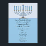 Blue Menorah Hanukkah Celebration Invitation Kaart<br><div class="desc">Begin je feestdag meteen met onze mooie blauwe Menorah Hanukkah Celebration Party Uitnodiging. Zorg ervoor dat al je vrienden en familieleden er zijn om dit vakantieseizoen met je te vieren! Hanukkah is voor de meesten een favoriete tijd van het jaar, wees er zeker van dat je omringd bent door geliefden...</div>