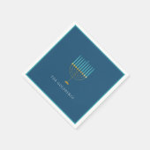 Blue Menorah Hanukkah Celebration Personalized  Servet (Hoek)