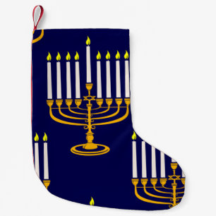 blue menorah hanukkah joodse krant kleine kerstsok