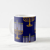 blue menorah hanukkah joodse krant koffiemok (Voorkant links)