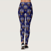 blue menorah hanukkah joodse krant leggings (Achterkant)