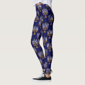blue menorah hanukkah joodse krant leggings (Links)