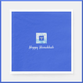 Blue Menorah Hanukkah Servet