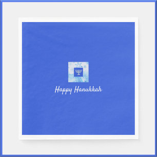 Blue Menorah Hanukkah Servet