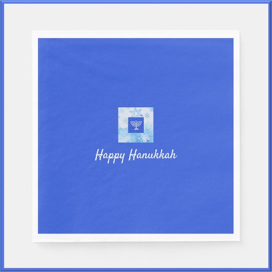 Blue Menorah Hanukkah Servet