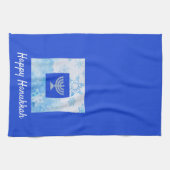  Blue Menorah Hanukkah Theedoek (Horizontaal)