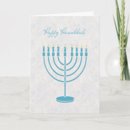 Blue Menorah, Happy Chanoeka, Wenskaart Feestdagen Kaart