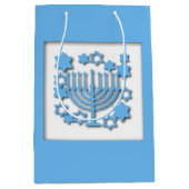 Blue Menorah Medium Cadeauzakje (Voorkant)