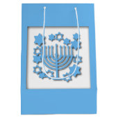 Blue Menorah Medium Cadeauzakje (Achterkant)