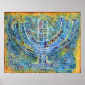 Blue Menorah Poster (Voorkant)