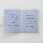 Blue Menorah Star of David Happy Chanoeka Elegant Kaart (Binnen)