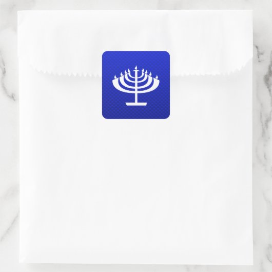 Blue Menorah Vierkante Sticker (Tas)